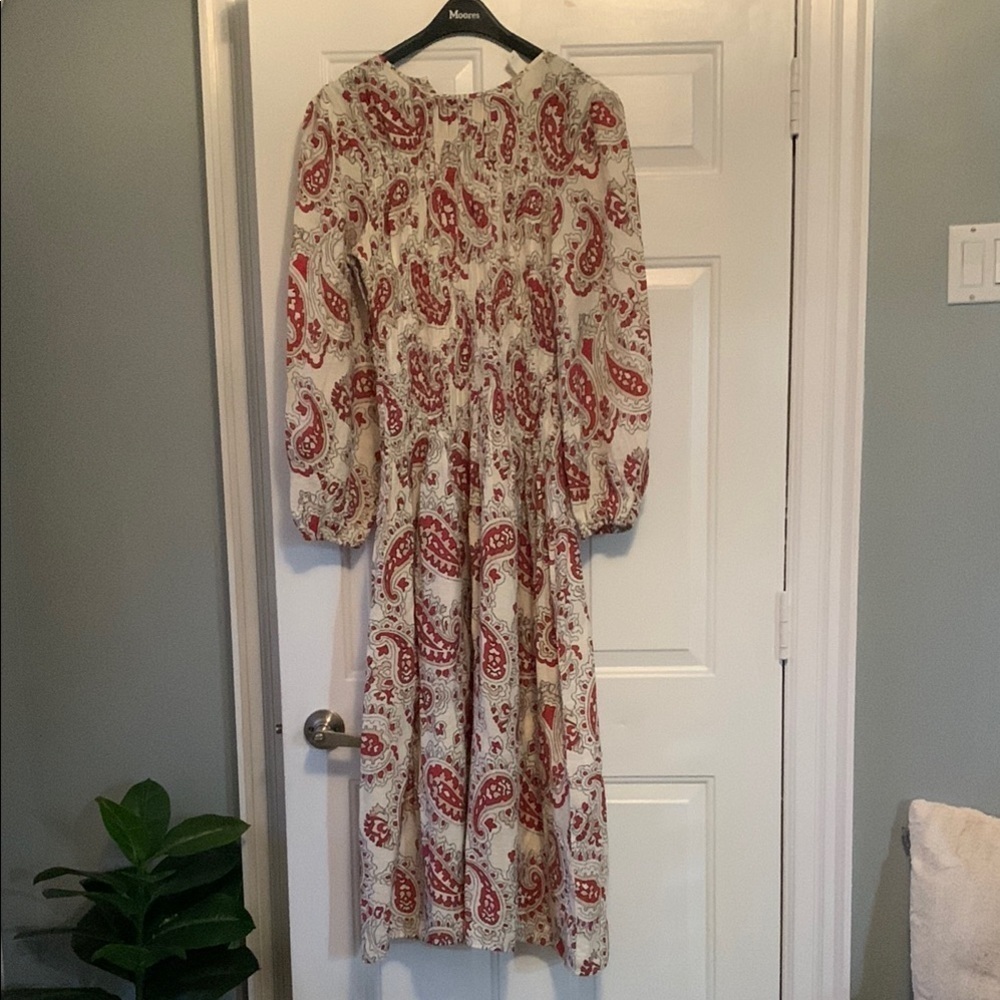 H&M Elegant Red Paisley Dress
